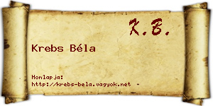 Krebs Béla névjegykártya